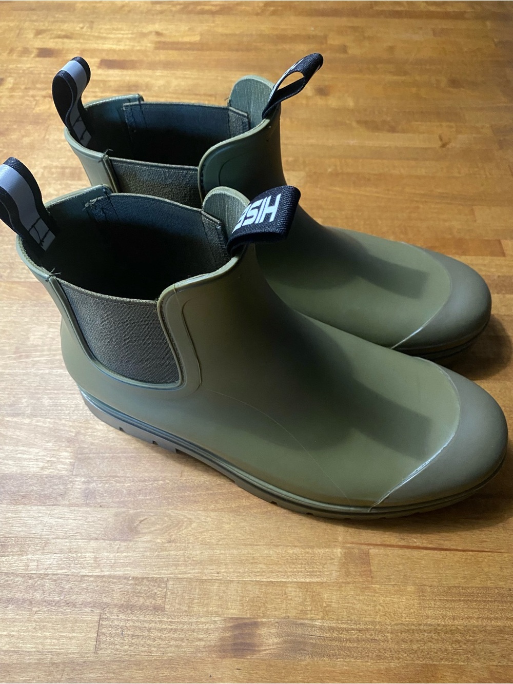 HISEA Olive Green Waterproof Rain Boots